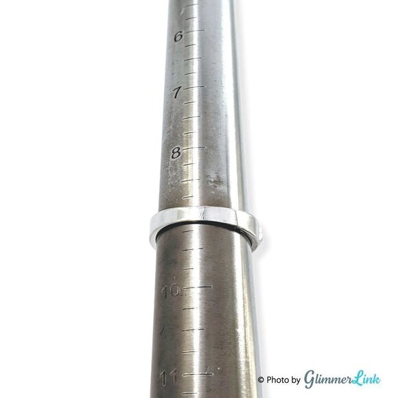 JS Silver Tone Purple Crystal Ring SZ 9 - Picture 4 of 5